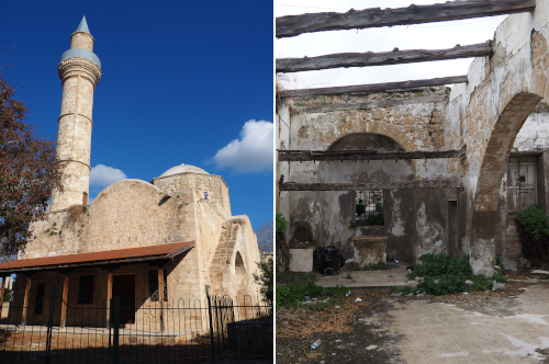 Moutallos Mosque in Paphos and Our Lady of Chrysopolitissa in Girne